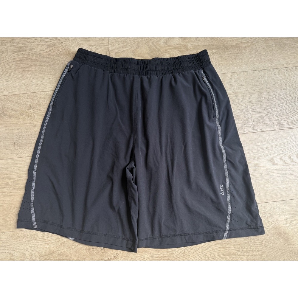 Mens Tasc athletic lined shorts black workout running organic bamboo cotton XL